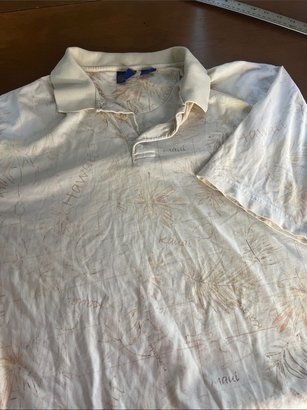 Pendleton Cream Hawaiian-Print Polo